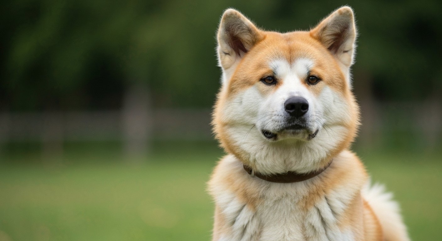 Akita americano adulto em um parque