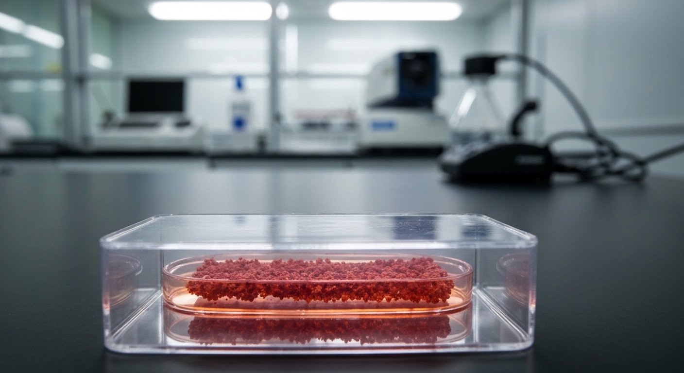 Veterinário analisa amostra de ração canina em laboratório