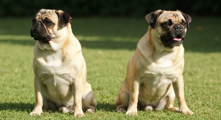 Cães pug e buldogue francês com focinhos achatados