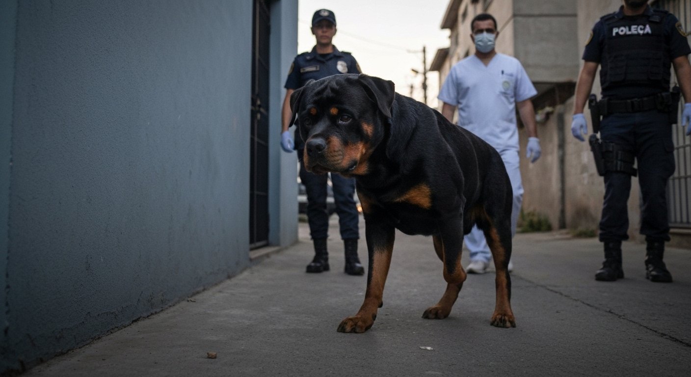 Rottweiler encontrado morto com suspeita de estrangulamento