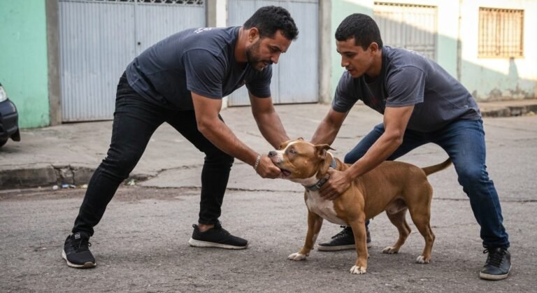Ex-lutador de MMA usa mata-leão em pit bull para salvar pinscher após ataque.