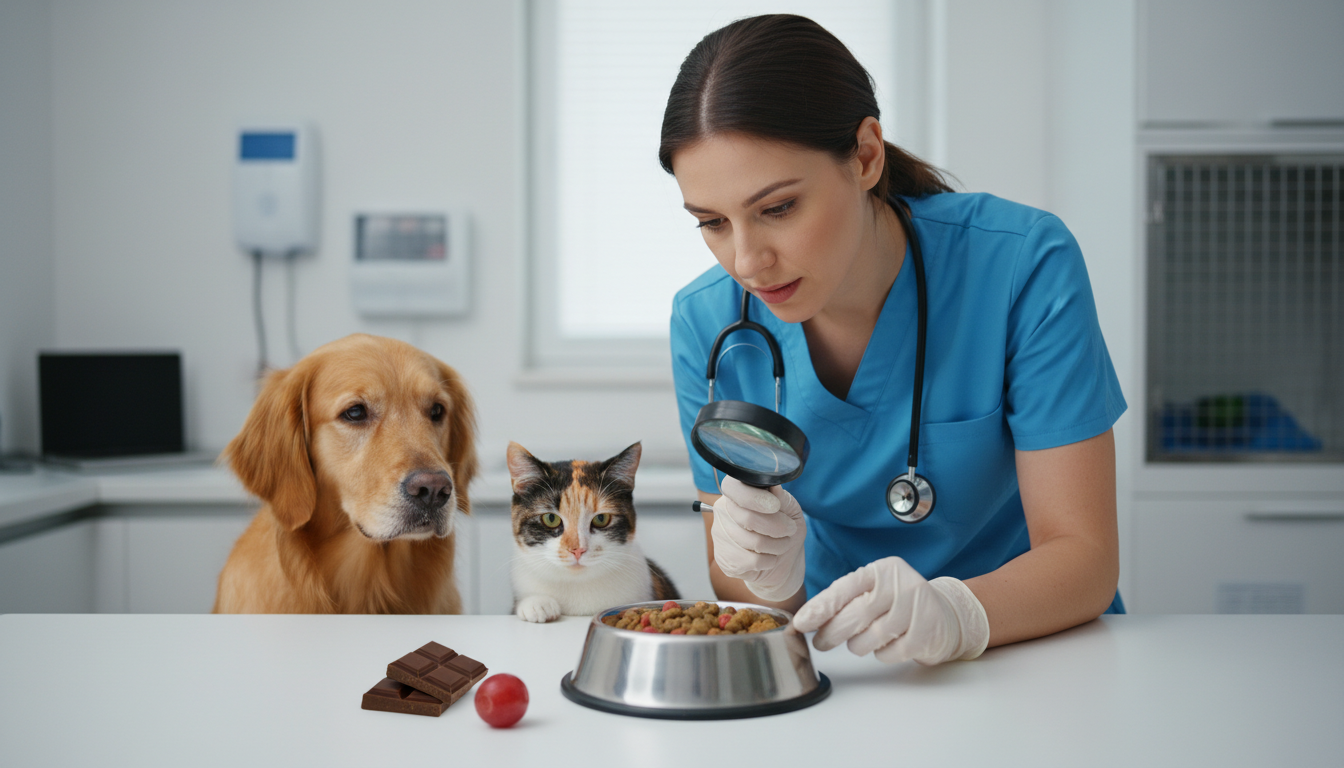 Veterinário demonstra alimentos perigosos para cães e gatos