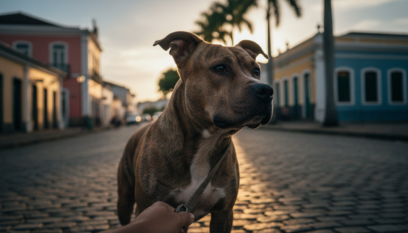 Pitbull em cena urbana em Guarapari