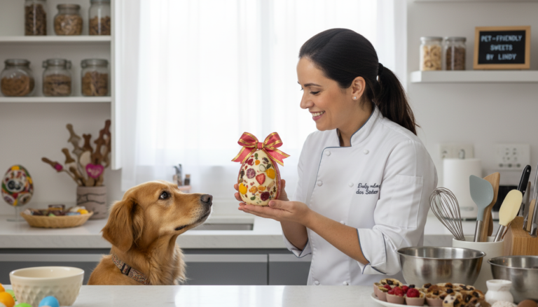 Confeiteira apresenta ovo de Páscoa personalizado para cachorro