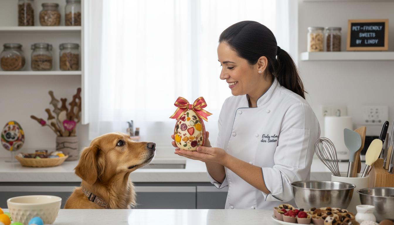 Confeiteira apresenta ovo de Páscoa personalizado para cachorro