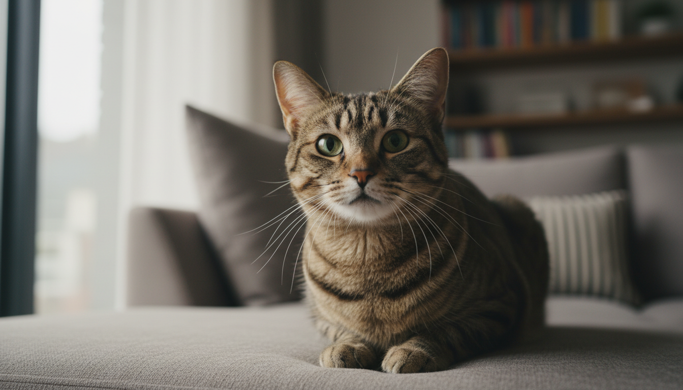 Gato doméstico observando atentamente, demonstrando inteligência.