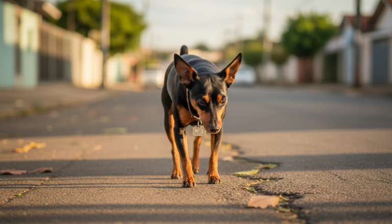 Cachorro pinscher número 1, sem rabo, desaparecido em Cascavel