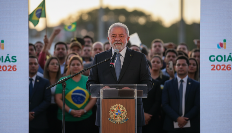 Presidente Lula discursando em evento em Goiás