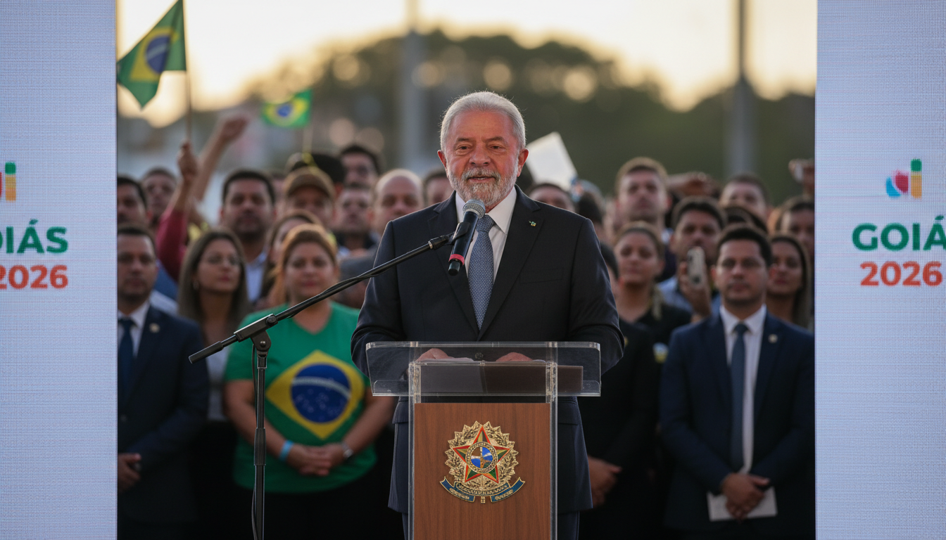 Presidente Lula discursando em evento em Goiás