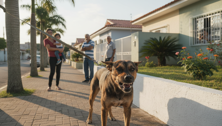 Cachorro solto em rua residencial de Rio Claro gera preocupação após ataques.