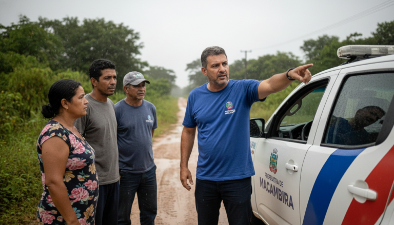 Motorista da Prefeitura de Macambira explicando atropelamento de cachorro